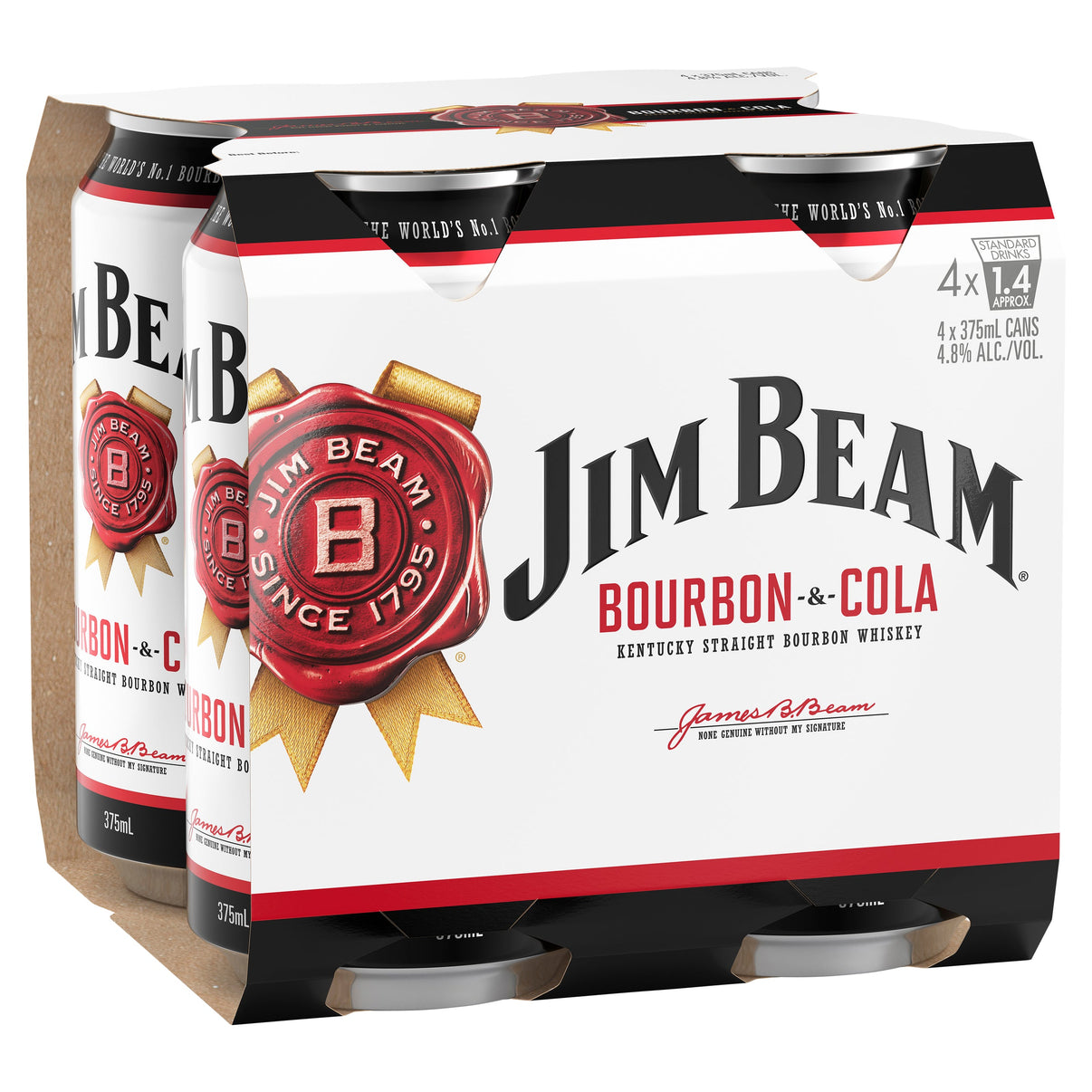 Jim Beam Bourbon & Cola 4 Pack 375mL - Liquor Lab