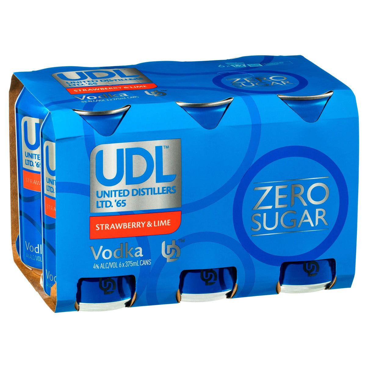 UDL Zero Sugar Vodka Strawberry & Lime Cans 375mL - Liquor Lab
