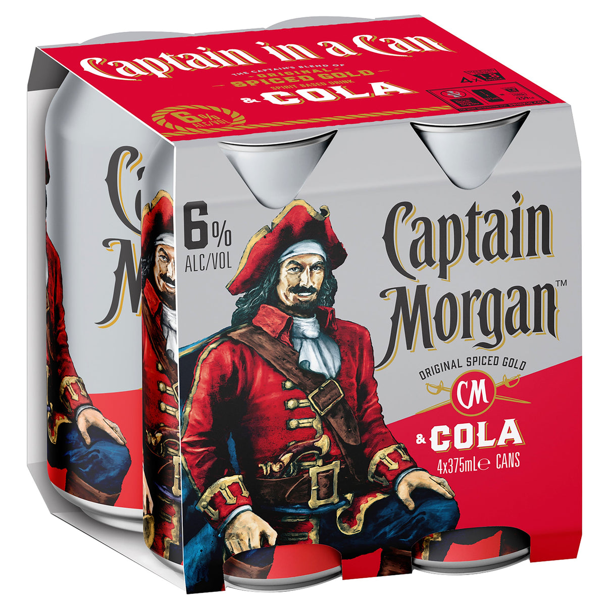 Captain Morgan Original Spiced Gold & Cola 6% 375mL - Liquor Lab